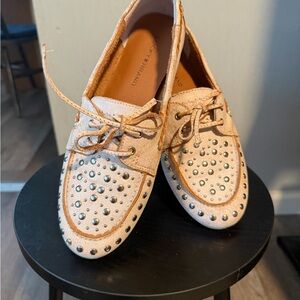 Lucky Brand Tan Studded Loafers